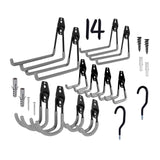 Maxbell 14 Pack Heavy Duty Garage Storage Hooks Wall Mount Garage Hanger&Organizer Grey