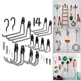 Maxbell 14 Pack Heavy Duty Garage Storage Hooks Wall Mount Garage Hanger&Organizer Grey