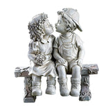 Maxbell Kissing Kids Statue Resin Garden Ornament Boys Girls Figurine Indoor Outdoor