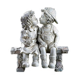 Maxbell Kissing Kids Statue Resin Garden Ornament Boys Girls Figurine Indoor Outdoor