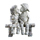 Maxbell Kissing Kids Statue Resin Garden Ornament Boys Girls Figurine Indoor Outdoor