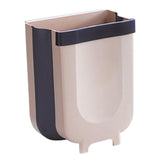 Maxbell Wall Hanging Trash Can Folding Recycling Bin Kitchen Cabinet 10L Khaki