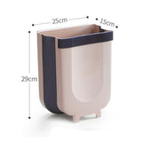 Maxbell Wall Hanging Trash Can Folding Recycling Bin Kitchen Cabinet 10L Khaki