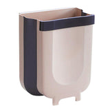 Maxbell Wall Hanging Trash Can Folding Recycling Bin Kitchen Cabinet 10L Khaki