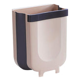 Maxbell Wall Hanging Trash Can Folding Recycling Bin Kitchen Cabinet 10L Khaki