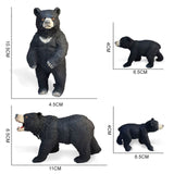 4x Black Bear Figurine Craft Tabletop Statues Rustic Decor Collectible Gift