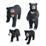 4x Black Bear Figurine Craft Tabletop Statues Rustic Decor Collectible Gift