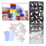 Maxbell Nail Art stamp Plate Stamping Template Set Stamper Scraper Kit Style 6