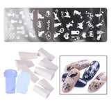 Maxbell Nail Art stamp Plate Stamping Template Set Stamper Scraper Kit Style 6