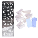 Maxbell Nail Art stamp Plate Stamping Template Set Stamper Scraper Kit Style 6