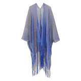 Women Cover Ups Kimono Cardigan Lightweight Flowy Swimsuits Wrap Top Blue