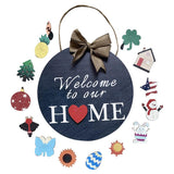 Maxbell Rustic Welcome Sign Front Door 12" Wood Hanging Sign Farmhouse Porch Decor A
