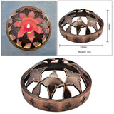 Maxbell Retro Candle Jar Lid Zinc Alloy Topper Heat-gathering Collar Sleeve Flower