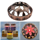 Maxbell Retro Candle Jar Lid Zinc Alloy Topper Heat-gathering Collar Sleeve Flower