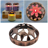 Maxbell Retro Candle Jar Lid Zinc Alloy Topper Heat-gathering Collar Sleeve Flower