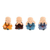 Maxbell 4pcs Buddha Monks Statues Traditional Chinese Monks Figures  Style 1