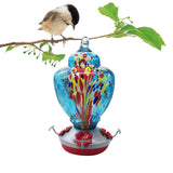 Maxbell Handmade Hummingbird Feeder Bird Feeding Hanging for Patio Garden Outdoors A