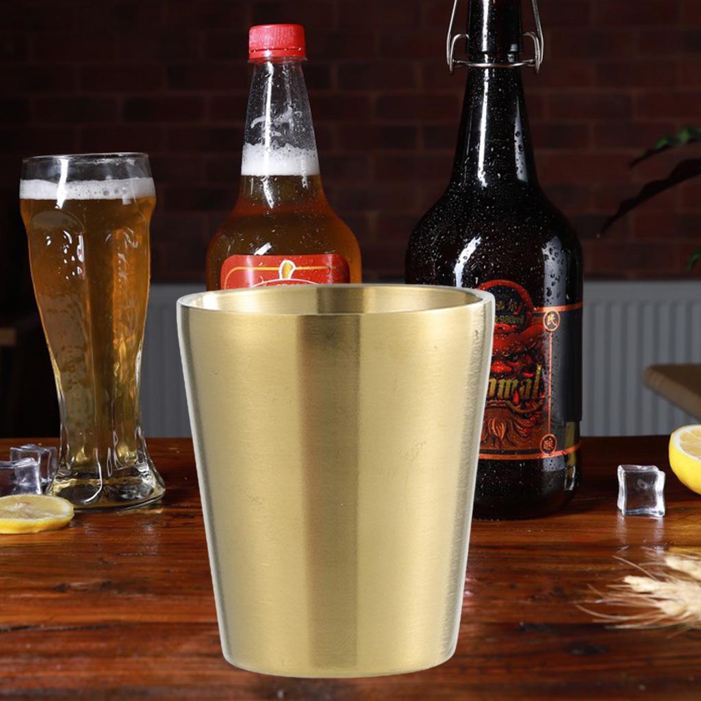 Maxbell Heat Insulation 300ML Camping Water Cup Stainless Steel Coffee Tea Beer Mug Golden A