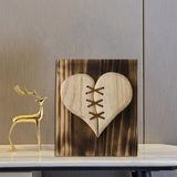 Maxbell Wooden Broken Heart Statue Ornament Love Hotel Home Cafe Decor Brown