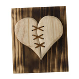 Maxbell Wooden Broken Heart Statue Ornament Love Hotel Home Cafe Decor Brown