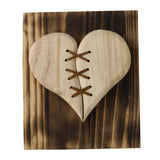 Maxbell Wooden Broken Heart Statue Ornament Love Hotel Home Cafe Decor Brown