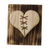 Maxbell Wooden Broken Heart Statue Ornament Love Hotel Home Cafe Decor Brown