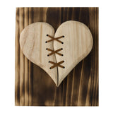 Maxbell Wooden Broken Heart Statue Ornament Love Hotel Home Cafe Decor Brown