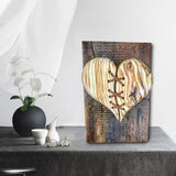 Maxbell Wooden Broken Heart Statue Ornament Love Hotel Home Cafe Decor Tree Pattern