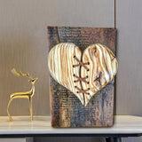 Maxbell Wooden Broken Heart Statue Ornament Love Hotel Home Cafe Decor Tree Pattern