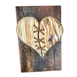 Maxbell Wooden Broken Heart Statue Ornament Love Hotel Home Cafe Decor Tree Pattern