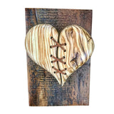 Maxbell Wooden Broken Heart Statue Ornament Love Hotel Home Cafe Decor Tree Pattern