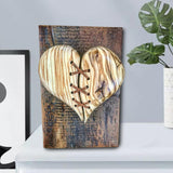 Maxbell Wooden Broken Heart Statue Ornament Love Hotel Home Cafe Decor Tree Pattern