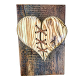 Maxbell Wooden Broken Heart Statue Ornament Love Hotel Home Cafe Decor Tree Pattern