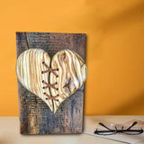 Maxbell Wooden Broken Heart Statue Ornament Love Hotel Home Cafe Decor Tree Pattern