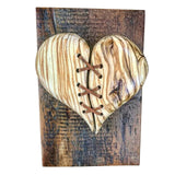 Maxbell Wooden Broken Heart Statue Ornament Love Hotel Home Cafe Decor Tree Pattern