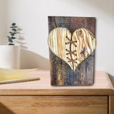 Maxbell Wooden Broken Heart Statue Ornament Love Hotel Home Cafe Decor Tree Pattern