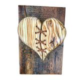 Maxbell Wooden Broken Heart Statue Ornament Love Hotel Home Cafe Decor Tree Pattern