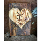 Maxbell Wooden Broken Heart Statue Ornament Love Hotel Home Cafe Decor Tree Pattern