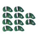 Maxbell 10Pieces Golf Iron Headcover Anti-Scratch 4-9,P,S,A,X Club Head Cover Guard