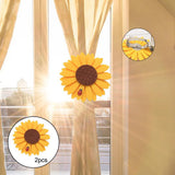 Maxbell 2pcs Curtain Tie Backs Sunflower Magnetic Curtain Tiebacks Clips Clip Style