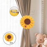Maxbell 2pcs Curtain Tie Backs Sunflower Magnetic Curtain Tiebacks Clips Clip Style