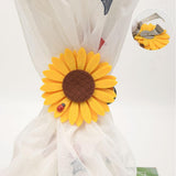 Maxbell 2pcs Curtain Tie Backs Sunflower Magnetic Curtain Tiebacks Clips Clip Style