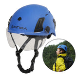 Maxbell Resistant Helmet with Visor Goggles for Outdoor Climbing Blue Goggles