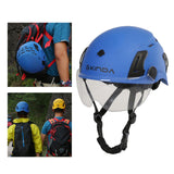 Maxbell Resistant Helmet with Visor Goggles for Outdoor Climbing Blue Goggles