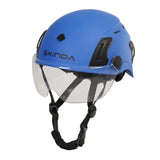 Maxbell Resistant Helmet with Visor Goggles for Outdoor Climbing Blue Goggles