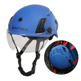 Maxbell Resistant Helmet with Visor Goggles for Outdoor Climbing Blue Goggles