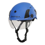 Maxbell Resistant Helmet with Visor Goggles for Outdoor Climbing Blue Goggles