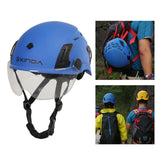 Maxbell Resistant Helmet with Visor Goggles for Outdoor Climbing Blue Goggles