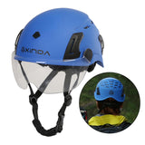 Maxbell Resistant Helmet with Visor Goggles for Outdoor Climbing Blue Goggles