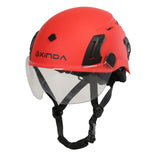 Maxbell Resistant Helmet with Visor Goggles for Outdoor Climbing Red Goggles